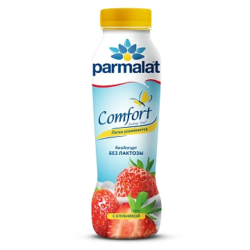Йогурт питьевой Parmalat безлактозный клубника, 290г