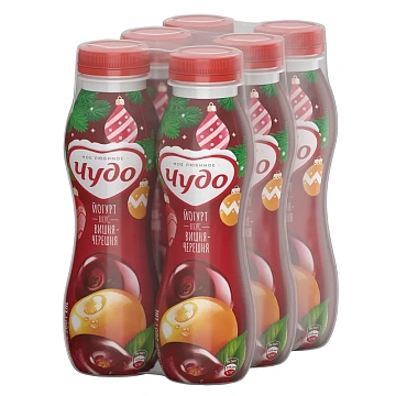 Йогурт питьевой Чудо вишня-черешня 1.9%, 260г