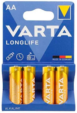 Батарейка Varta Longlife LR6 Alkaline АА LR06, 4шт/уп