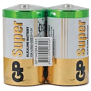 Батарейки КОМПЛЕКТ 2 шт., GP Super G-Tech, D (LR20, 13А), алкалиновые, в пленке, 13A-OS2