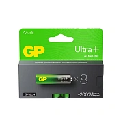 Батарейки КОМПЛЕКТ 8 шт., GP Ultra Plus G-Tech, AA (LR6), алкалиновые, пальчиковые, 15AUPA21-2CRB8
