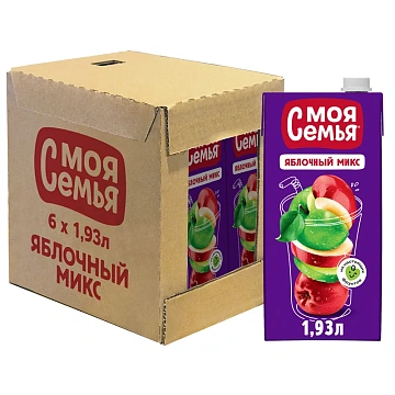 Напиток сокосодержащий Моя семья Яблочный микс, 1.93л