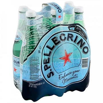 Вода Sanpellegrino минеральные газированная, 1л x 6 шт