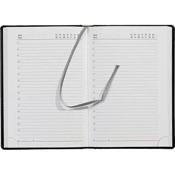 Ежедневник недатированный черный,А5,143х210мм,176л,ATTACHE Каньон