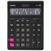 Калькулятор настольный CASIO GR-12-W (209х155 мм), 12 разрядов, двойное питание, черный, европодвес