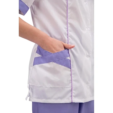 Костюм жен (куртка, бр) м03 бел/фиолет 120-124/158-164