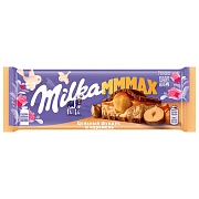 Шоколад Milka Mmmax молочный с цельным фундуком и карамелью, 270г