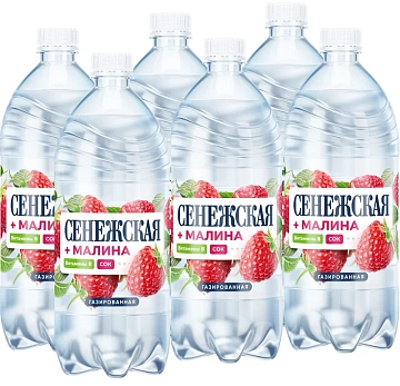 Вода Сенежская малина газированная, 1л