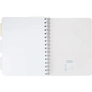 Бизнес-тетрадь 120л,клетка,А5 Flora 1,пласт.обл,серебр.спир,3раздел,линейка