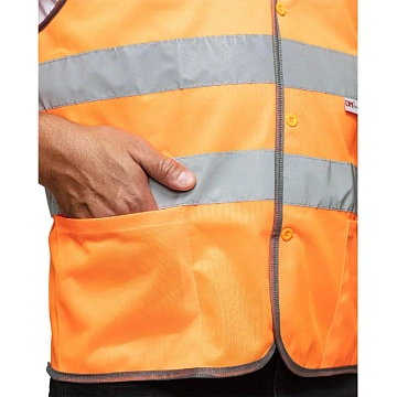 Жилет сигнальный Тип2Т, цв.оранж.(р.ХХL/56-58)