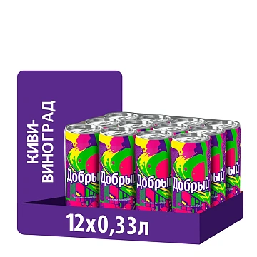 Напиток Добрый Киви-виноград газированный, 330мл