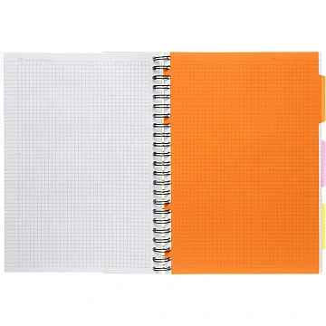 Бизнес-тетрадь 140л,кл,А5,SPIRAL BOOK Серый,евроспир,обл.пласт,раздел.84109