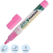 Маркер меловой MUNHWA 'Chalk Marker', 3 мм, РОЗОВЫЙ, сухостираемый, для гладких поверхностей, CM-10