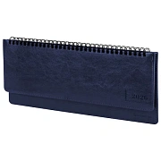 Планинг датированный 2026 305х140 мм BRAUBERG 'Imperial', под кожу, синий, 117228