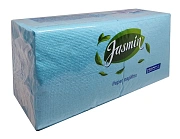 Салфетки бумажные Jasmin голубые однослойные, 250шт