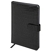 Еженедельник датированный 2026 А5 145х215 мм, BRAUBERG 'Party', под кожу, черный, 117180