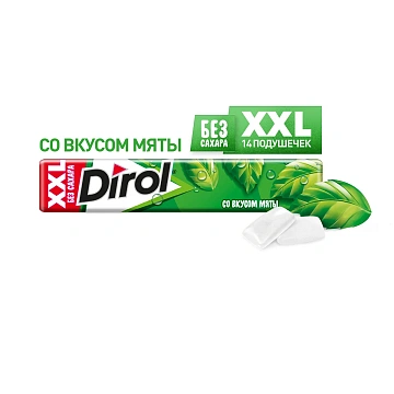 Резинка жевательная Dirol XXL Мята без сахара, 19г