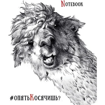 Тетрадь А5, 48 л., ПЗБМ, скоба, клетка, Soft Touch, выборочный лак, 'Черно-белые звери' (5 видов), 0
