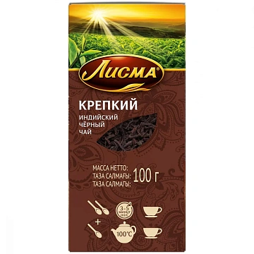Чай Лисма Крепкий, черный, листовой, 100г