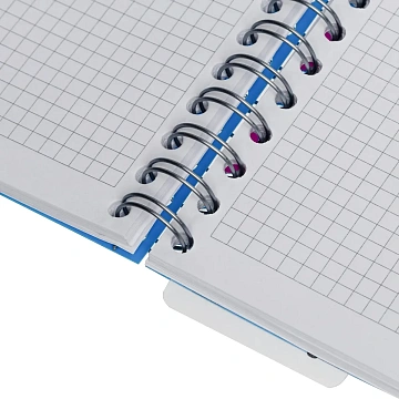 Бизнес-тетрадь А5,140 л,пласт обл, с разд,спир,ATTACHE FANTASY,голуб