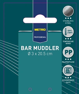 METRO PROFESSIONAL Мадлер с зубчиками, 20.5см