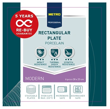 Блюдо Metro Professional Modern 28х23см, белое, 6шт/уп