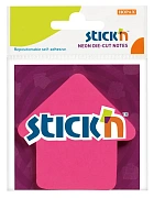 Блок самоклеящийся бумажный Stick`n 21181 70x70мм 50лист. 70г/м2 неон малиновый вырубной 'стрелка' е