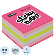 Стикеры Attache Selection миникуб 51х51, клубничный микс 250 л