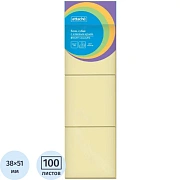 Стикеры ATTACHE Bright colours с клеев.краем 38х51 желтый 100л. 3 шт/наб