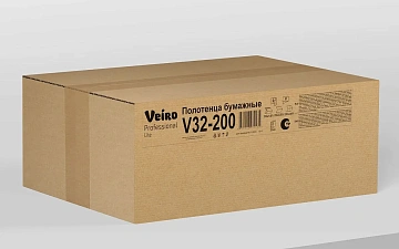 Бумажные полотенца Veiro Professional Lite H3, 2 слоя, V-сложение, 190лист, белые,V32-200