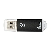 Флеш-диск 32 GB, SMARTBUY V-Cut, USB 2.0, металлический корпус, черный, SB32GBVC-K