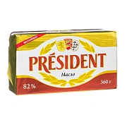 Масло сливочное President кислосливочное 82%, 360г