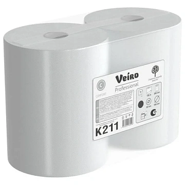 Полотенца бумажные рулонные 150 м, VEIRO Professional (H1) COMFORT, 1-слойные, КОМПЛЕКТ 6 рулонов, K211