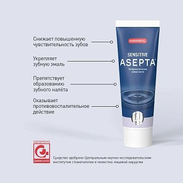 Зубная паста Асепта Plus Parodontal Sensitive, 75мл