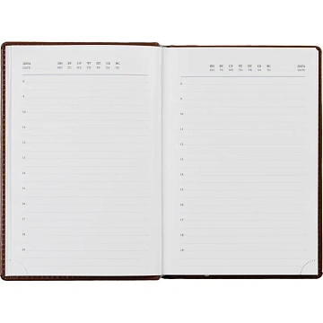 Ежедневник недатированный коричн, А5, 148x218, 352стр, Agenda