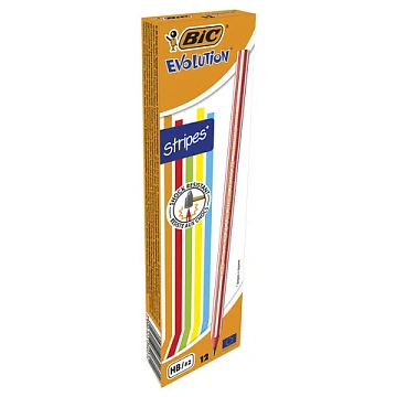 Карандаш чернографитный BIC, 1 шт., 'Evolution Stripes', HB, корпус ассорти, 918487