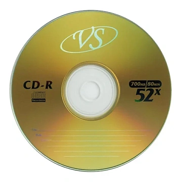 Диск CD-R VS, 700 Mb, 52х, бумажный конверт (1 штука)