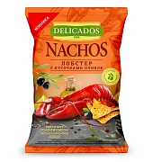 Чипсы Delicados Начос Лобстер с кусочками оливок, 150г
