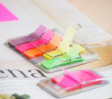 Клейкие закладки пластиковые Stick'n Stick'n 4 цвета, 12х45мм, 140шт