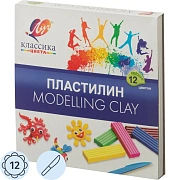 Пластилин классический ЛУЧ 'Классика', 12 цветов, 240 г, со стеком, картонная упаковка, 7С331-08