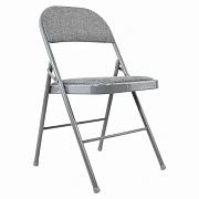 Стул складной BRABIX 'Golf Plus CF-003 КОМФОРТ', серый каркас, серая ткань, 532890