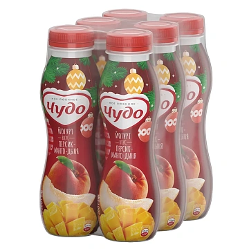 Йогурт питьевой Чудо персик-манго-дыня 1.9%, 260г
