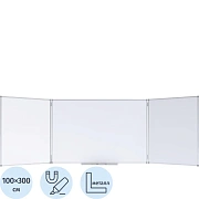 Доска магнитно-маркерная 100х300 2-створ. эмаль