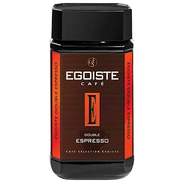 Кофе растворимый EGOISTE 'Double Espresso', ШВЕЙЦАРИЯ, сублимированный, 100 г, стеклянная банка, EG1