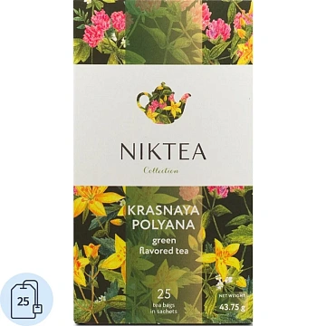 Чай NIKTEA Красная Поляна зелен. 25 пакx1,75гр/уп