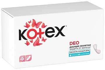 Прокладки Kotex Deo  ежедневные, ультратонкие, 56шт