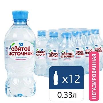 Святой Источник 0,33 л, негазированная вода, ПЭТ