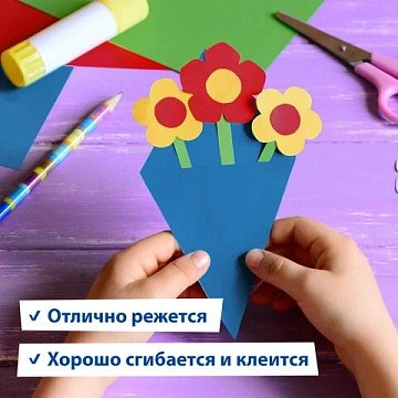 Картон цветной А4 МЕЛОВАННЫЙ, 24 листа, 8 цветов, в папке, BRAUBERG, 200х290 мм, 'Цвета', 113550