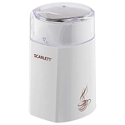 Кофемолка SCARLETT SC-CG44506, 160 Вт, объем 60 г, пластик, ножи из нержавеющей стали, белая с рисун