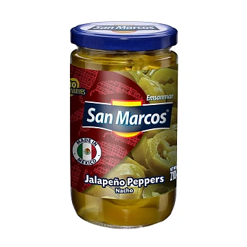 Перец San Marcos халапеньо маринованный резаный, 210г
